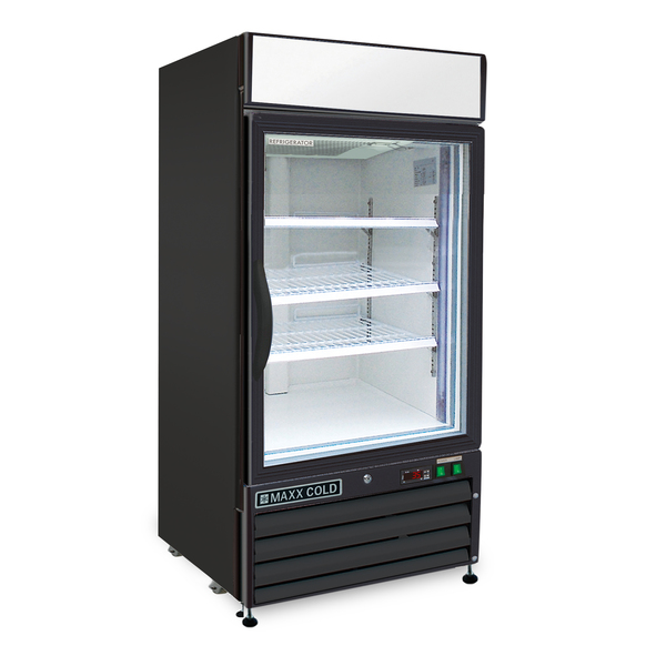Maxx Cold Refrigerator 12 cu.ft., Single Door, Comm. Merchandiser, Black/Glass MXM1-12RB